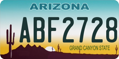 AZ license plate ABF2728