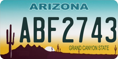 AZ license plate ABF2743
