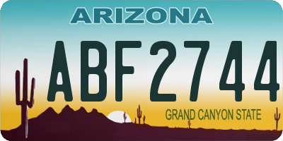 AZ license plate ABF2744