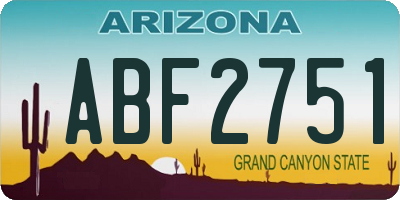 AZ license plate ABF2751