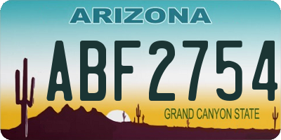 AZ license plate ABF2754