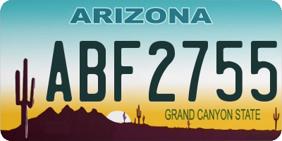 AZ license plate ABF2755
