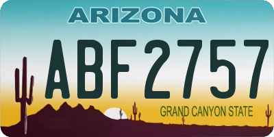 AZ license plate ABF2757