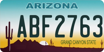 AZ license plate ABF2763