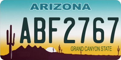 AZ license plate ABF2767