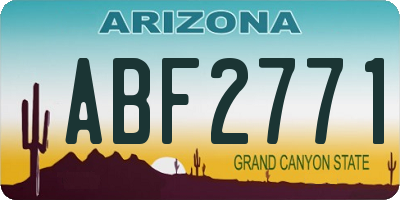 AZ license plate ABF2771