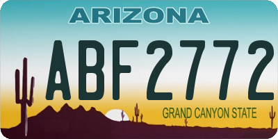 AZ license plate ABF2772