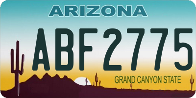 AZ license plate ABF2775