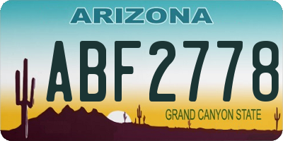AZ license plate ABF2778