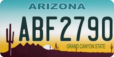 AZ license plate ABF2790