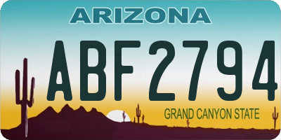 AZ license plate ABF2794