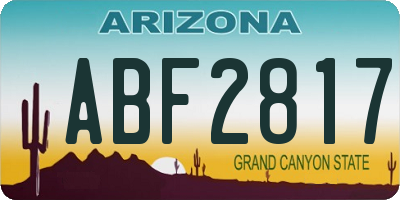 AZ license plate ABF2817