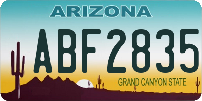 AZ license plate ABF2835