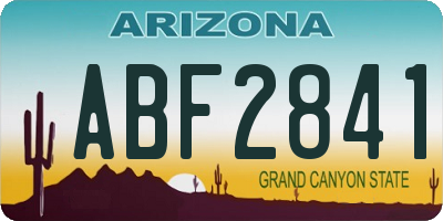 AZ license plate ABF2841