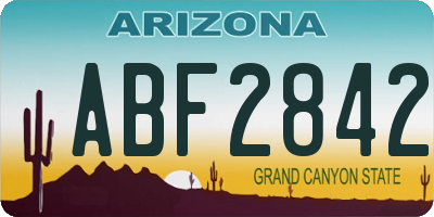 AZ license plate ABF2842