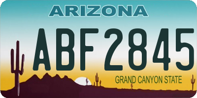 AZ license plate ABF2845