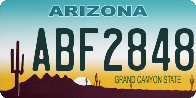 AZ license plate ABF2848