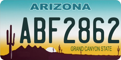 AZ license plate ABF2862