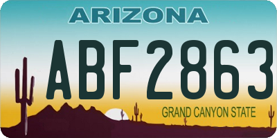 AZ license plate ABF2863