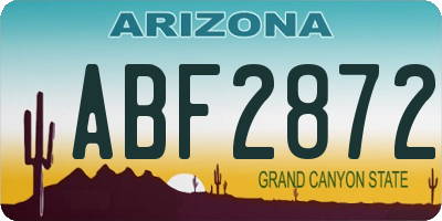AZ license plate ABF2872