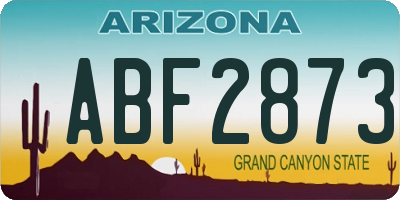 AZ license plate ABF2873