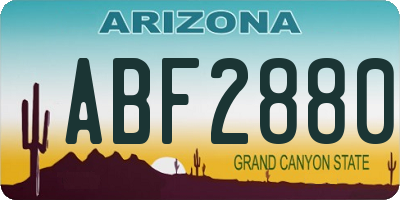 AZ license plate ABF2880