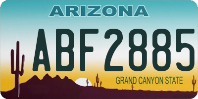 AZ license plate ABF2885
