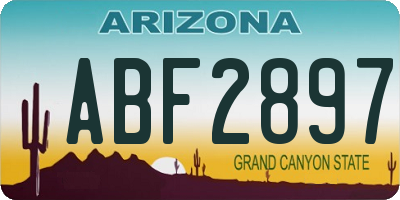 AZ license plate ABF2897