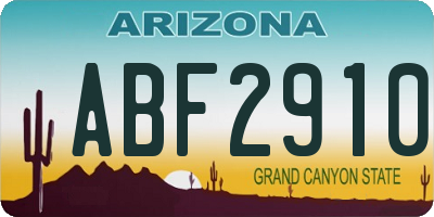 AZ license plate ABF2910