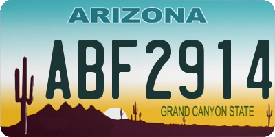 AZ license plate ABF2914