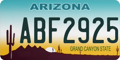 AZ license plate ABF2925