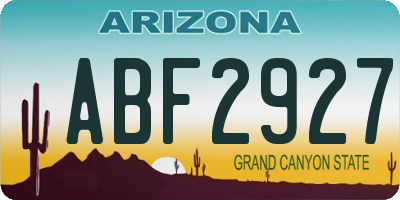 AZ license plate ABF2927