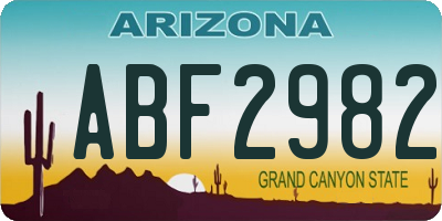 AZ license plate ABF2982