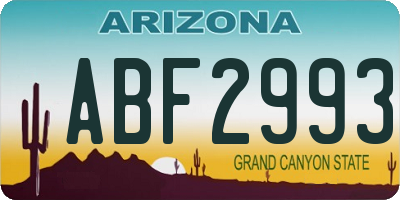 AZ license plate ABF2993