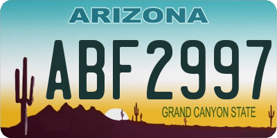 AZ license plate ABF2997