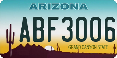 AZ license plate ABF3006