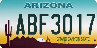 AZ license plate ABF3017