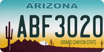 AZ license plate ABF3020