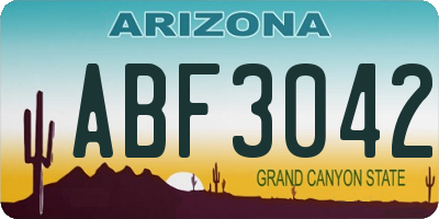 AZ license plate ABF3042