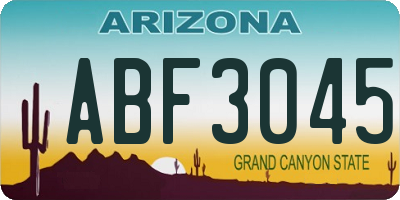 AZ license plate ABF3045