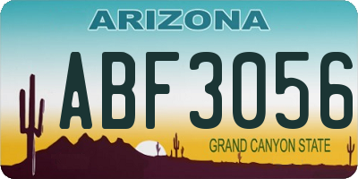 AZ license plate ABF3056
