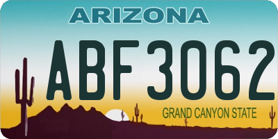 AZ license plate ABF3062