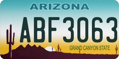 AZ license plate ABF3063