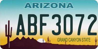 AZ license plate ABF3072