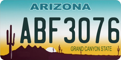 AZ license plate ABF3076