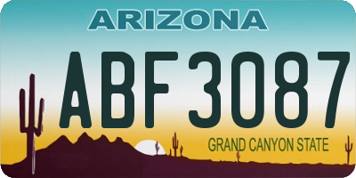 AZ license plate ABF3087