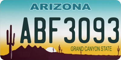 AZ license plate ABF3093