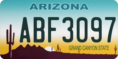 AZ license plate ABF3097