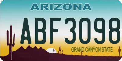 AZ license plate ABF3098