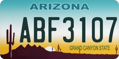 AZ license plate ABF3107